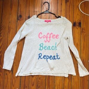 Lilly Pulitzer Cream Sweater with Colorful Text